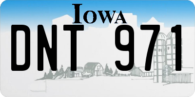 IA license plate DNT971