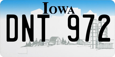 IA license plate DNT972