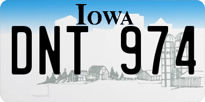 IA license plate DNT974