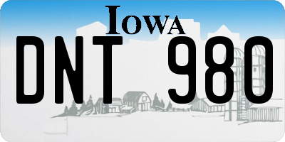 IA license plate DNT980