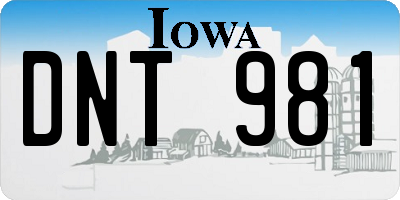 IA license plate DNT981