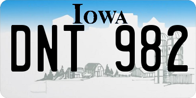 IA license plate DNT982