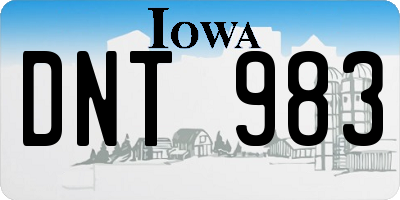 IA license plate DNT983