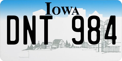 IA license plate DNT984