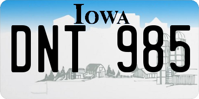 IA license plate DNT985