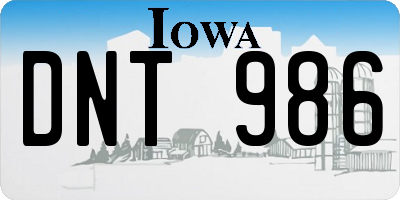 IA license plate DNT986
