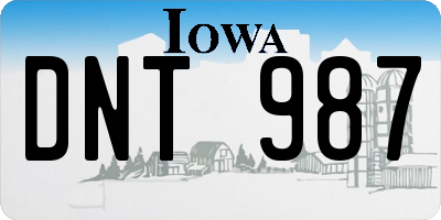 IA license plate DNT987