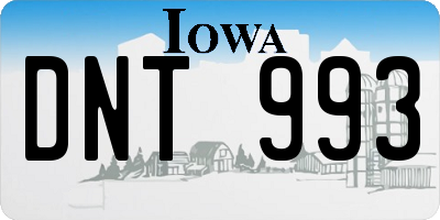 IA license plate DNT993