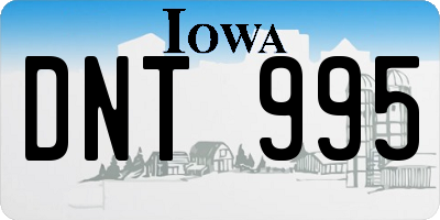 IA license plate DNT995