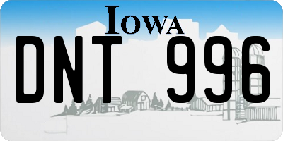 IA license plate DNT996