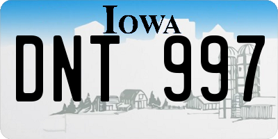 IA license plate DNT997