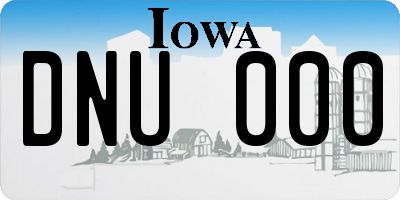 IA license plate DNU000