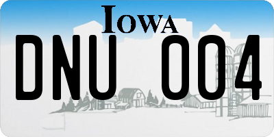 IA license plate DNU004