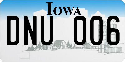 IA license plate DNU006