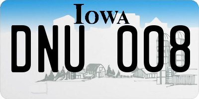 IA license plate DNU008