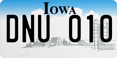IA license plate DNU010