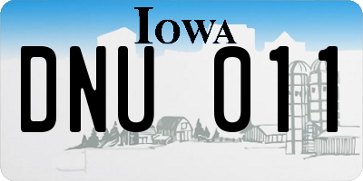 IA license plate DNU011