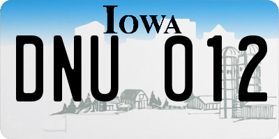 IA license plate DNU012
