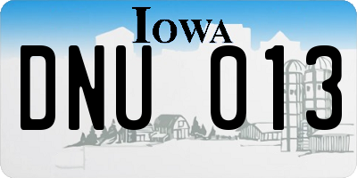 IA license plate DNU013