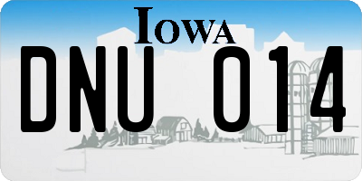 IA license plate DNU014
