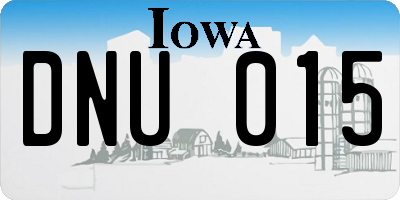 IA license plate DNU015