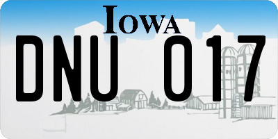 IA license plate DNU017