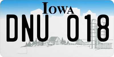 IA license plate DNU018