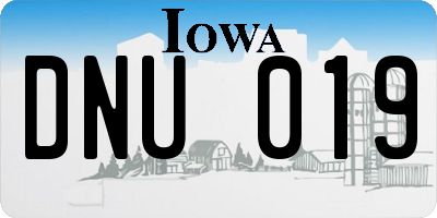 IA license plate DNU019