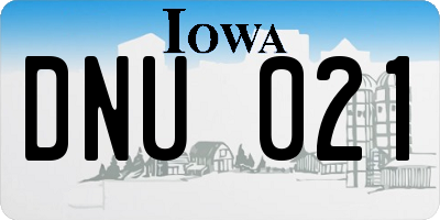 IA license plate DNU021
