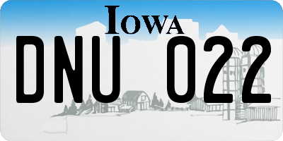 IA license plate DNU022