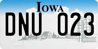 IA license plate DNU023