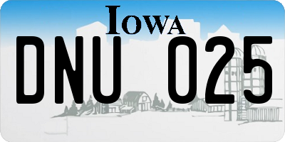 IA license plate DNU025