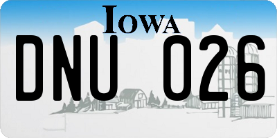 IA license plate DNU026