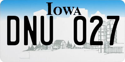IA license plate DNU027