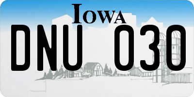 IA license plate DNU030