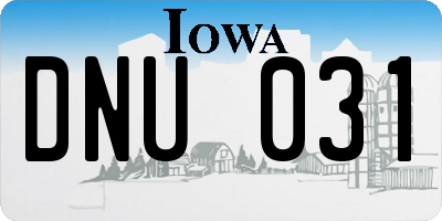 IA license plate DNU031