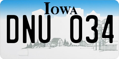 IA license plate DNU034