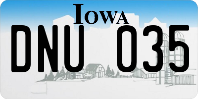 IA license plate DNU035
