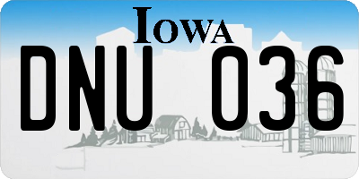 IA license plate DNU036