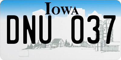 IA license plate DNU037