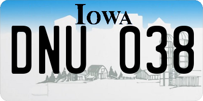 IA license plate DNU038