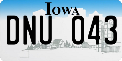 IA license plate DNU043