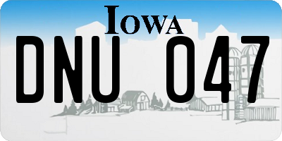 IA license plate DNU047