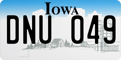 IA license plate DNU049