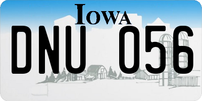 IA license plate DNU056