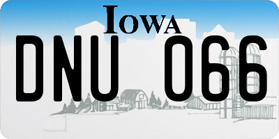 IA license plate DNU066