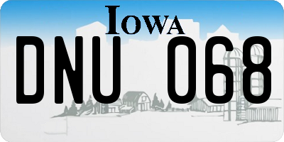 IA license plate DNU068