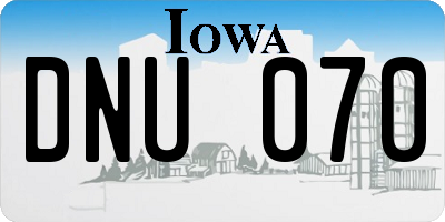 IA license plate DNU070