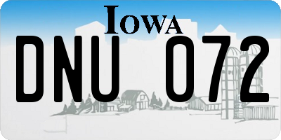 IA license plate DNU072