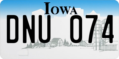 IA license plate DNU074
